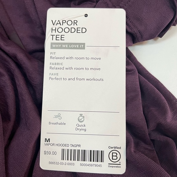 Athleta Vapor Hooded Tee Purple M NWT - Picture 6 of 10